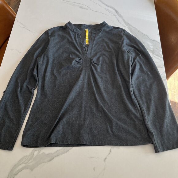 Lolë Lole Shirt Womens XL V-Neck Long Sleeve Activewear Stretch Top UPF 50+ - Picture 1 of 14